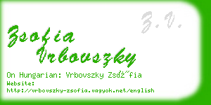 zsofia vrbovszky business card